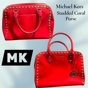 Michael Kors Coral Studded Satchel